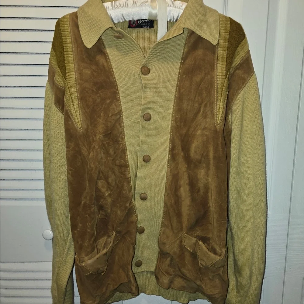 1960s men’s suede sweater - Picture 1 of 6